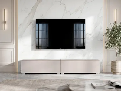 Produktbild von AX LIVING Barvo 2x100 cm TV Kommode Lowboard Beige Kaschmir Stehend