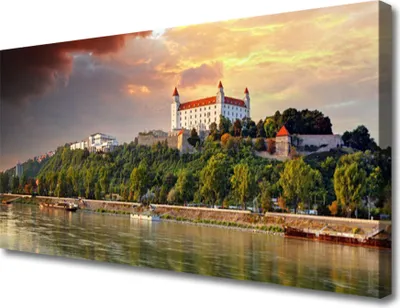 Produktbild von Tulup Leinwand-Bilder 100x50 Wandbild Canvas Kunstdruck Stadt See Landschaft