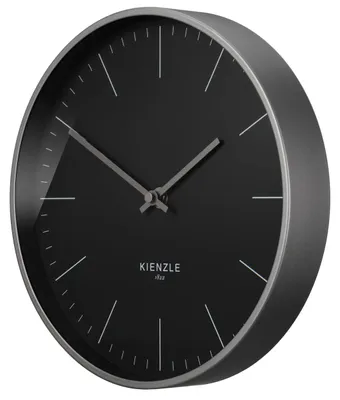 Funkwanduhr 25 cm, anthrazit, Stahlrahmen, leise, DCF