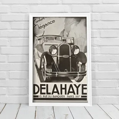 Produktbild von Poster - Canvas - Leinwand - 21 cm x 29,7 cm - Fotoposter - Leinwandkunst - Delahaye Confort Elegance Auto Reproduktion
