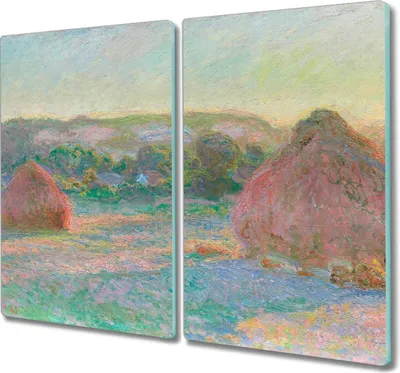 Produktbild von Coloray Schneidebrett Herdabdeckplatte 2x30x52 cm Kochplattenabdeckung Küchenbrett Hackbrett - Monet Heuschober