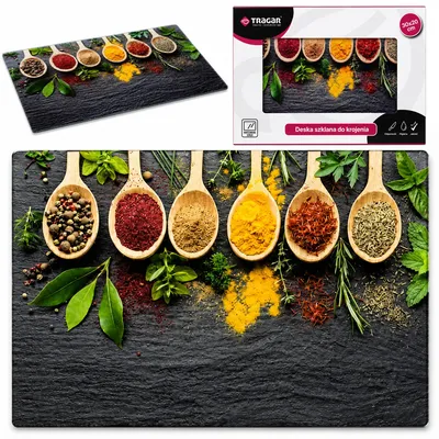 Zdjęcie produktu dla Deska do Krojenia 20x30cm Szkło Hartowane Kuchenna Uniwersalna Przyprawy