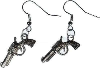 Produktbild von Revolver Ohrringe Miniblings Hänger Wild West Cowgirl Colt Pistole silber
