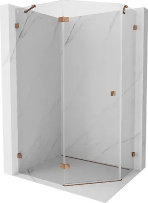 Immagine prodotto di Mexen Lunar cabina doccia pentagonale a battente sinistra 90 x 80 cm, trasparente, oro rosa - 831-090L-080P-60-00-L