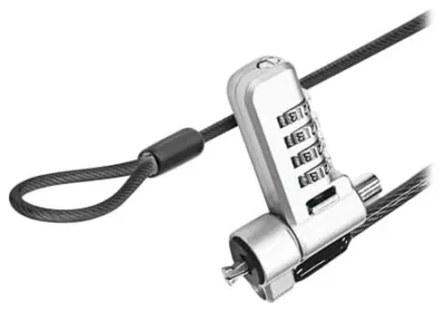 Obrázek produktu pro T'nB MCAV3IN1CODE, Bezpečnostní zámek kabelu, Šedá, Polyvinylchlorid (PVC), Ocel, 1800 mm, 5 mm, 136 g