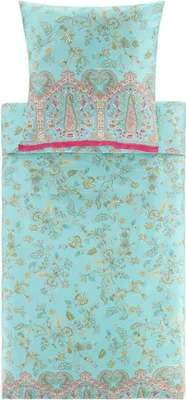 Produktbild von Bassetti Satin-Bettwäsche-Garnitur INDIAN ROSES Farbe T1 TURCHESE Größe 200x200+2x80x80