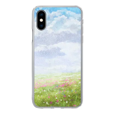 Produktbild von MuchoWow® Handyhülle Schutzhülle Hülle für iPhone X Aquarell - Blumen - Landschaft Silikon Softcase Handy Hülle - Handyhülle