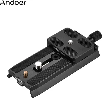 Obrázek produktu pro Andoer QRC-01 Rychloupínací destička QR destička Slitina hliníku se šrouby 1/4 palce a 3/8 palce Kompatibilní s Manfrotto 501HDV / 701HDV / 503HDV / 577/519/561 / Q5