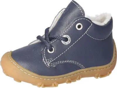 Produktbild von RICOSTA Boots COLIN von PEPINO für erste Schritte im Winter Winterschuhe Schnürer Lammwollfutter Barfuß-Schuh Jungen nautic Blau Marine Größe 24