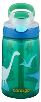 Immagine prodotto di Borraccia per bambini ContiGo! Gizmo Flip Autospout con cannuccia, borraccia senza BPA, a prova di perdite, ideale per asilo, scuola e sport, 420 ml