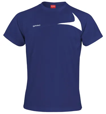 Produktbild von Spiro Herren Sport Training Shirt Dash Performance LT185 (Medium) (Marineblau/Weiß)