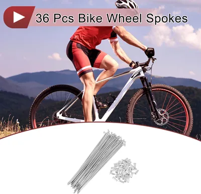 Produktbild von 36 Set 12G Fahrradspeichen 173mm Fahrradradspeichen 45 Stahl Verzinkt Silberton