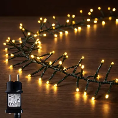 LED-Lichterkette 12 m, 600 LEDs, warmweiß, IP44, 8 Modi, Timer