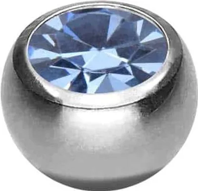 Produktbild von Titan Schraubkugel KRISTALL Silber | Kristall: Saphirblau Gewinde: 1,6mm | Kugelgröße: 5mm