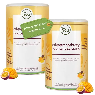 Produktbild von for you clear whey protein isolate - Mango-Maracuja Doppelpack