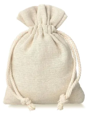Productafbeelding van Stoffbeutel met Kordelzug 6 x 8 cm - Set van 10 Leinen Säckchen