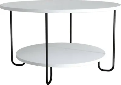 Image de Plodio - Table basse, 80x80x45h cm Blanc, un compartiment