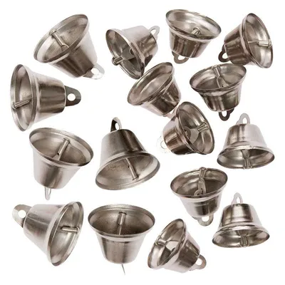 Produktbild von 16 kleine silberne Metallglocken