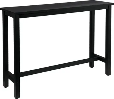A black bar table is shown against a white background.
