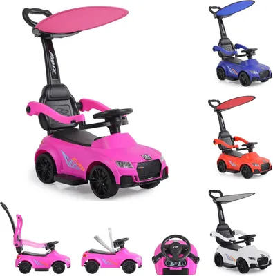 Produktbild von Moni Rutschauto, Victory 2 in 1 Rutscher mit Griff Lehne Fußstütze Musikfunktion pink