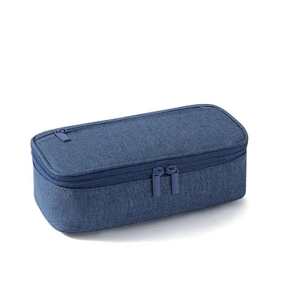 Produktbild von Vielseitiges Oxford-Stoff Federmäppchen, wasserfest und praktisch für Schüler und Büro, kompakte Aufbewahrung, Marineblau