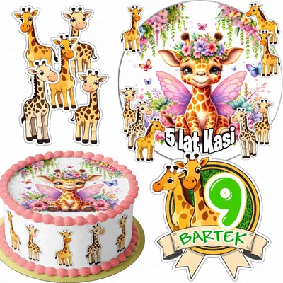 Obrázok produktu pre SADA DEKORÁCIÍ NA TORTU: 20 cm + 16 postavičiek – ZOO SAFARI + meno (15 cm, 18 cm)