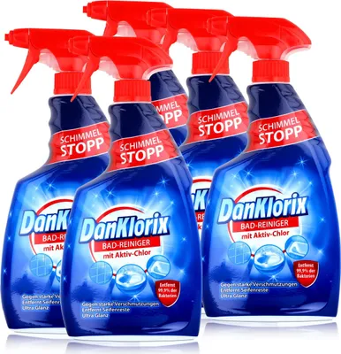 Produktbild von DanKlorix Bad-Reiniger mit Aktiv-Chlor 750ml - Schimmel-Stopp (5er Pack)