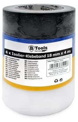 Image de Lot de 4 rubans isolants, 18 mm x 4 m, ruban adhésif électrique