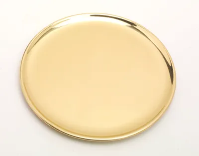 Produktbild von Kerzenteller, Dekoteller Messing Gold poliert Ø 19 cm ideal für Kerzen, Taufkerzen, Hochzeitskerzen