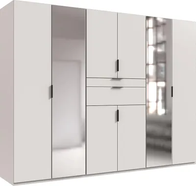 Produktbild von Schlafzimmer Kleiderschrank mit 270 cm Breite in weiß, 8 Türen & 2 Schubladen - MAASTRICHT-43