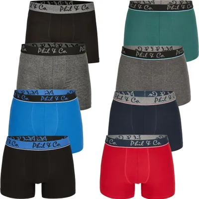 Produktbild von 8er Pack Phil & Co Berlin Jersey Boxershorts Trunk Short Pant FARBWAHL - Farbe: DESIGN 12, Grösse: L