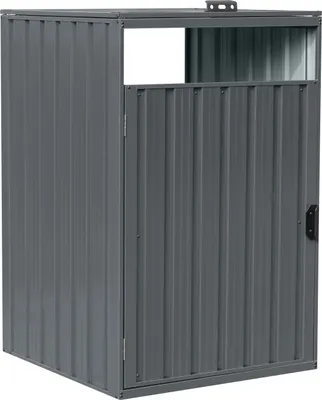 Produktbild von AXI Owen Mülltonnenbox aus Metall in Anthrazit | Mülltonnenverkleidung aus wetterfestem verzinktem Stahl mit Deckel für 1 Tonne - Max. 240L | Müllbox/Aufbewahrungsbox für Mülltonnen