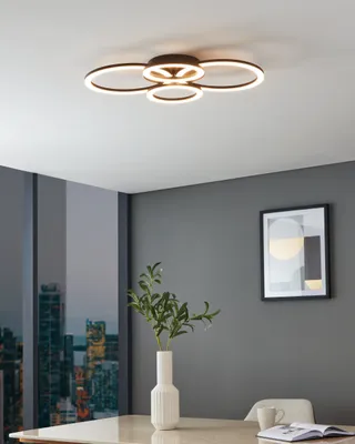 Productafbeelding van Eglo LED Smart Deckenleuchte Parrapos-Z Schwarz 35W 4200lm CCT 2700K-6500K Dimmbar App Google Alexa Bluetooth ZigBee
