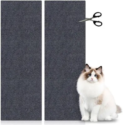 Immagine prodotto di Tappetino per gatti, 2 pezzi di assi per gatti fai da te, 30 x 100 cm, autoadesivo, grigio