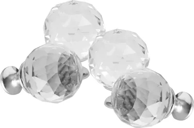 Produktbild von Domino Elegante Crystal Palace Möbelknopf 25mm in Chrom & Weiß |Kristallknöpfe, Robustes Glas-Design |Möbelknöpfe | Glamouröser Stil | Perfekt für Schränke und Kommoden| 4 Stück