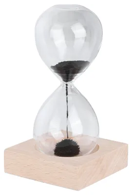 Image de Sablier magnétique en verre pour bureau avec socle pour décoration intérieure, ornement, cadeau