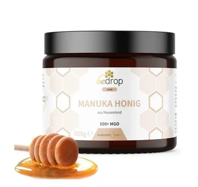 Produktbild von XXL bedrop Manuka Honig 600g mit MGO 500+ Vorratsglas