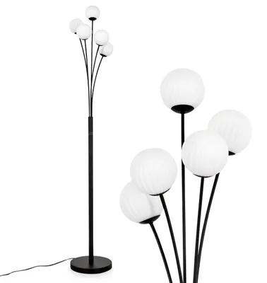 Produktbild von Lerici Stehlampe aus Metall/Riffelglas in Schwarz/Weiß