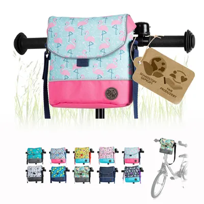 Produktbild von BAMBINIWELT Lenkertasche Tasche für Puky für Woom Laufrad Räder Roller Fahrrad Fahrradtasche für Kinder wasserabweisend mit Schultergurt, Modell 25