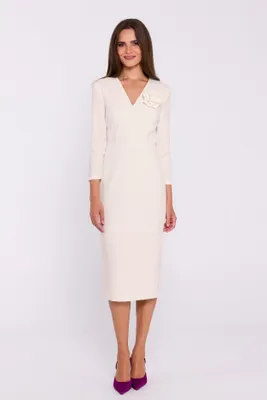 Zdjęcie produktu dla Stylove sukienka midi dla kobiet Ivgach S372 Ivory M