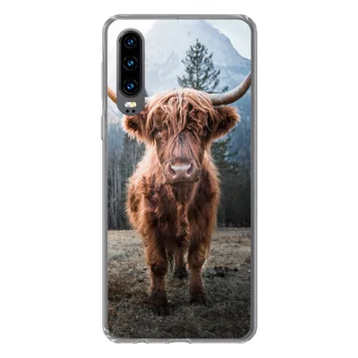 Produktbild von MuchoWow® Handyhülle Schutzhülle Hülle für Huawei P30 Schottischer Highlander - Berg - Tier Silikon Softcase Handy Hülle - Kartenbesitzer