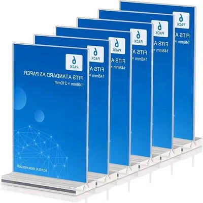 Produktbild von 6 transparente Acryl-Tischständer A5-Display für Poster und Menüs