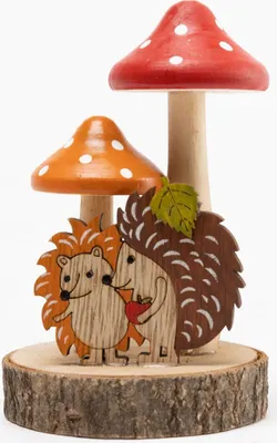 Produktbild von TrendLine Dekofigur Pilze Holz 16 x 13 cm braun rot