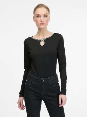 Produktbild von Orsay Schwarze Langarmbluse für Damen 1001212660000__XS
