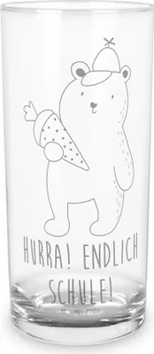 Produktbild von Mr. & Mrs. Panda Cocktailglas Bär Schultüte 200 ml - Transparent - Geschenk, Schulbeginn, Trinkglas, Einschulung, Glas, Schulanfang, Tumbler, Grundschule, Teddy