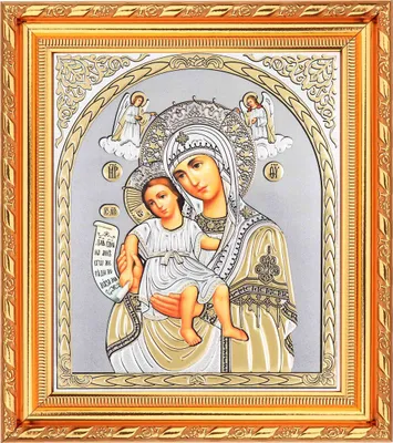 Produktbild von Gottesmutter Würdig Ist Ikone im Rahmen mit Glas 21x18cm Ikonografie 16564