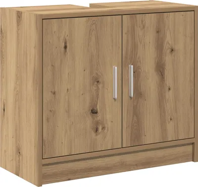 Produktbild von Möbel Waschbecken Schrank Massivholz Eiche 63x29x55 cm Holzwerkstoff - Badezimmer 869207