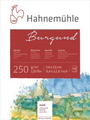 Obrázok produktu pre Burgundský akvarelový blok, 24x32cm, matný