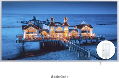 Produktbild von Protron Motiv Infrarotheizung Infrarot Panel Heizkörper Bild Elektroheizung Wandheizung Heizung 720Watt 100x52cm mit Smart-Touchscreen-Thermostat G3, Motiv:Seebrücke