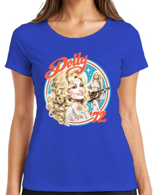 Produktbild von Dolly Parton 72 Country Musik Sängerin Legende Retro Nashville Damen T-Shirt, Blau, M